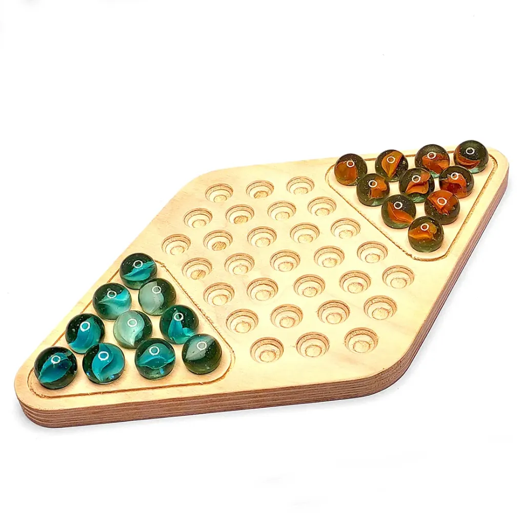 Twice Halma Move | Chinese Checkers | Star Stun Halma 8", Premium Plywood | 2 Players Table Top Wooden Board Game_2CC | Super Fun to Play Memory Games for All Ages | Birthday Gift Toy