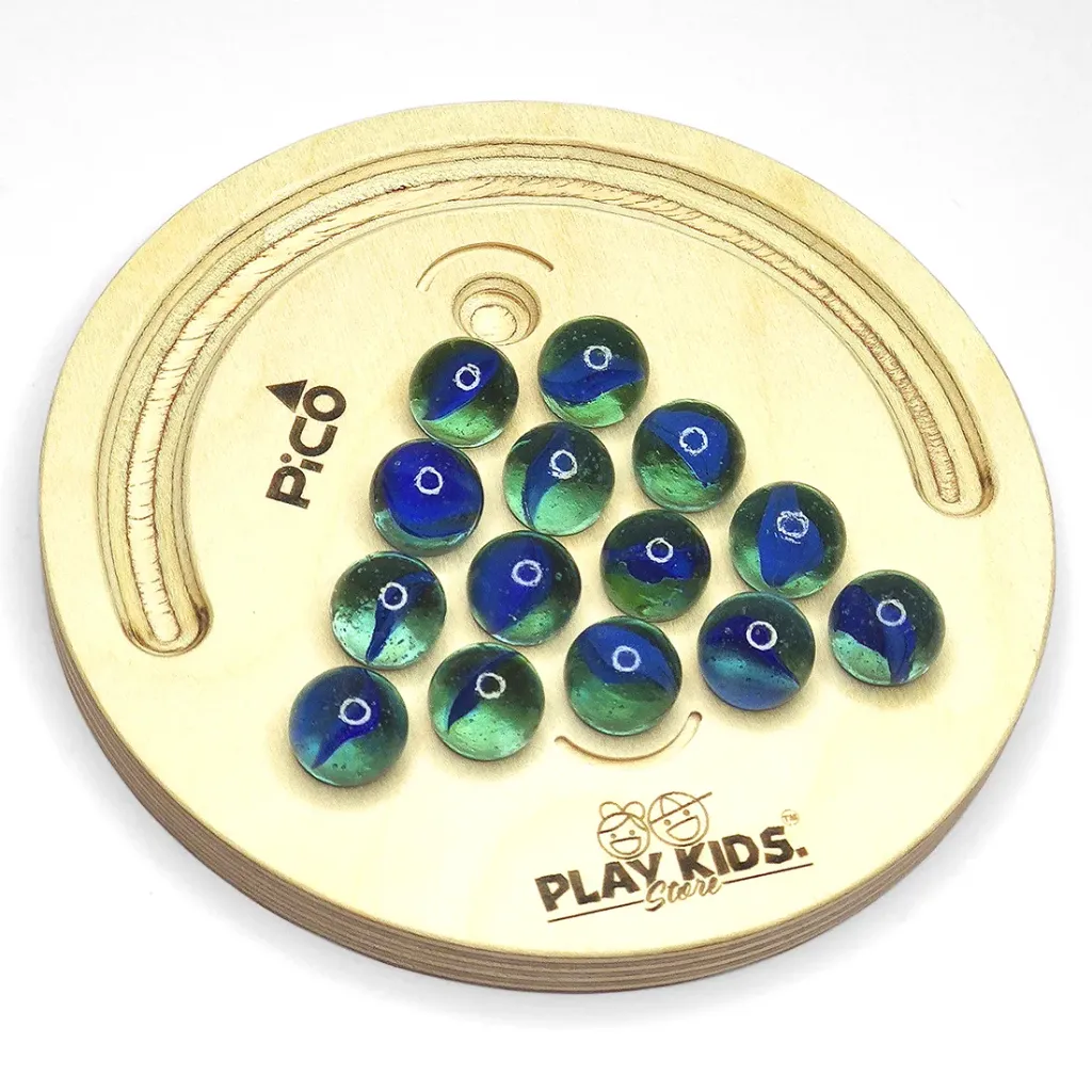 PICO | 10", Premium | Kids,Adults,Family|Interesting Mind Game for Home,Travel l Marble,Chess Set | Super Fun to Play Memory Games for All Ages | Birthday Gift Toy | Marblevita | Brainvita