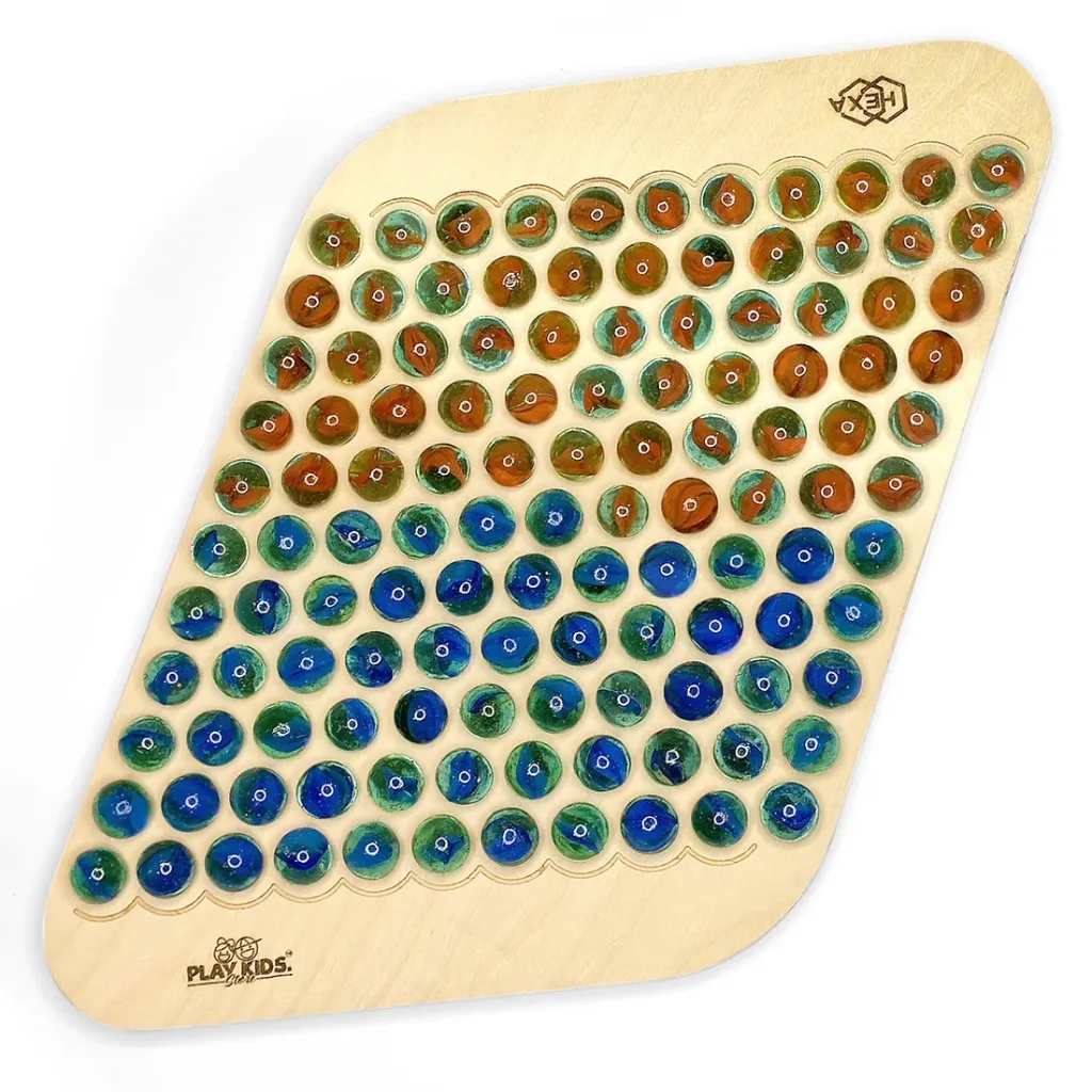Hexa | RhomLink | Hex | 14", Premium Plywood | 2 Players Table Top Wooden Board Game_Hexa | | Gift Toy | Chess | Chinese Checker
