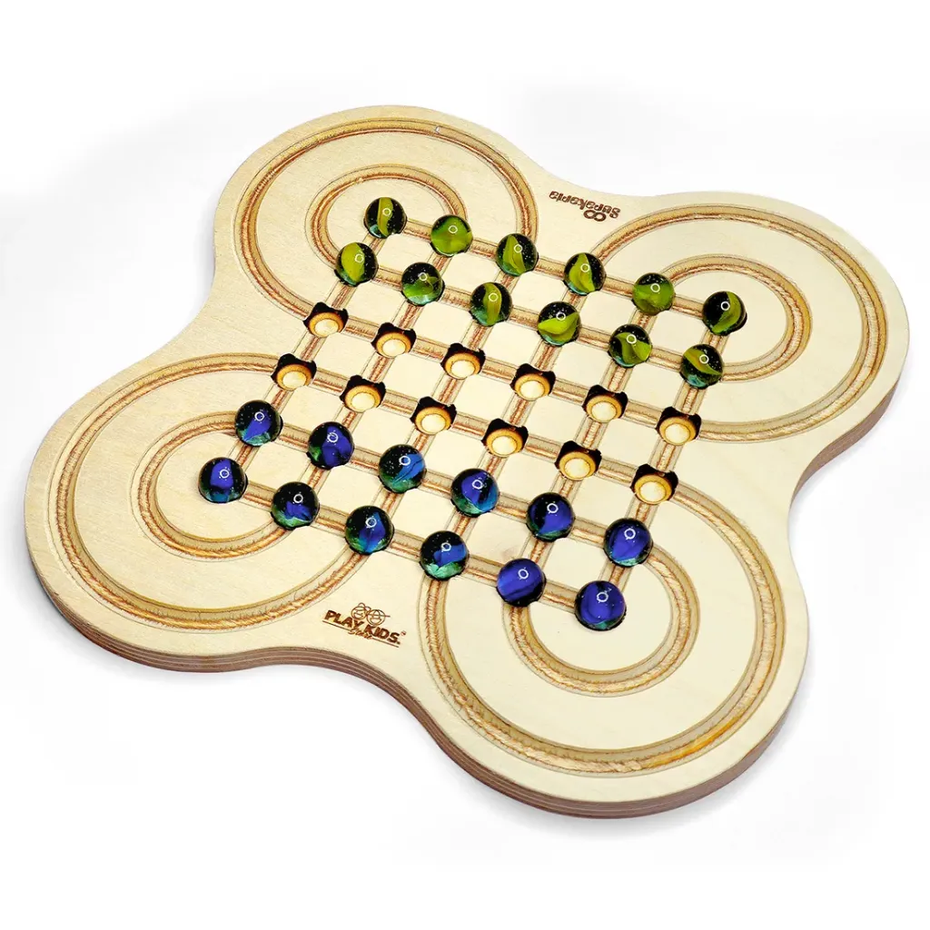 Surakarta | Sukarta | Surakarta | 11.5", Premium Plywood | 2 Players Table Top Wooden Board Game_Surakarta,for Kids | Gift Toys | Chinese Checker Chess